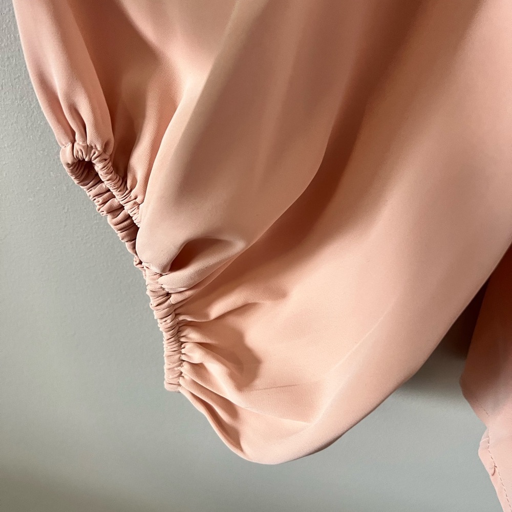 Elegant Peach Ruffle Blouse - Picture 4 of 5